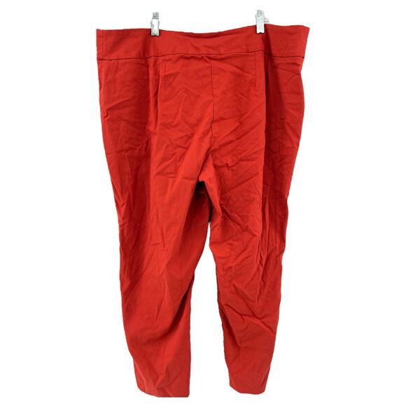 Lane Bryant (18) Womens Orange Tapered Short Crop Dress Pants - Picture 2 of 9